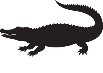 Fototapeta premium Side Profile Crocodile Silhouette – Bold and Fearsome Wildlife Design