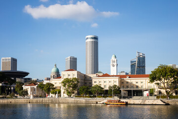 Waterfront on the Singapore river, Singapore City