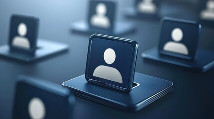 Dynamic group portrait, individuals united against a striking blue backdrop