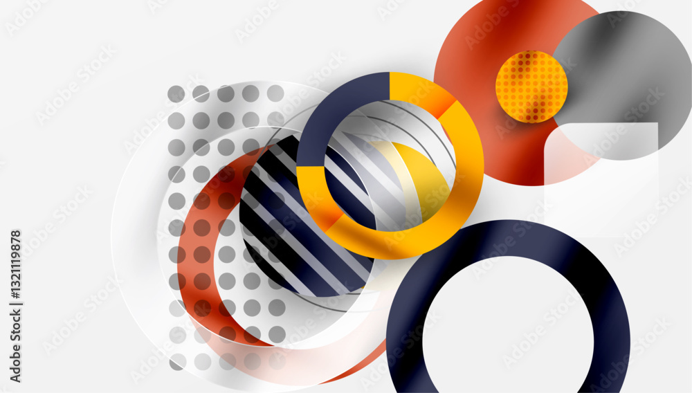 Aufkleber Abstract background - layered geometric shapes with smooth gradients and transparency