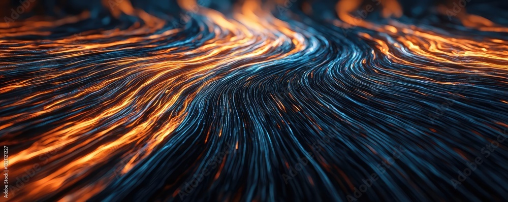 Poster dark sky idea. a mesmerizing abstract flow of colorful patterns resembling natural elements.