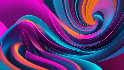 Obraz premium Futuristic waves of vibrant pink, purple, and blue colors flow in an abstract design