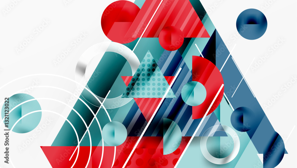 Aufkleber Modern geometric background - overlapping triangles with smooth gradients and semi-transparency