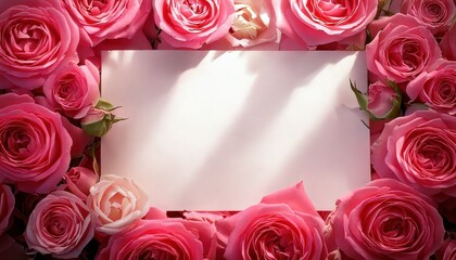 Delicate Pink Roses Creating a Beautiful Border for Personal Messages