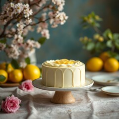 A slice of lemon cake