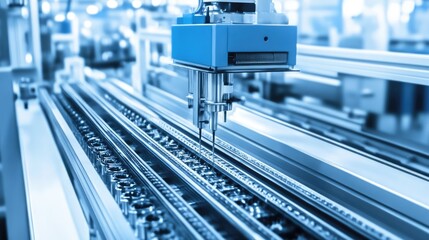 A manufacturing plant producing electrical components with precise automation.