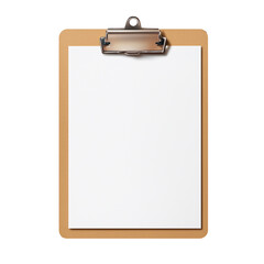 clipboard with white paper isolated on transparent background