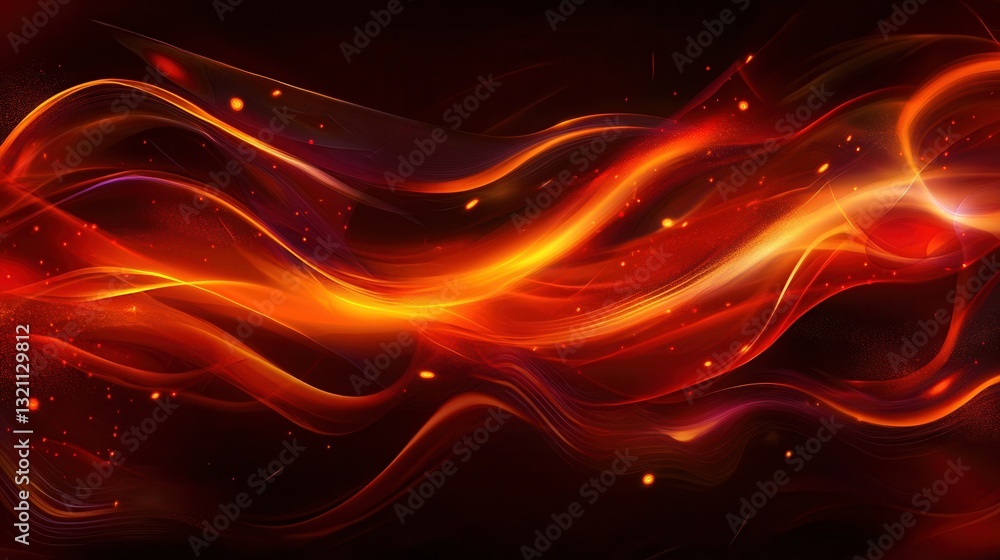 Aufkleber vibrant fire-inspired backdrop with deep red and orange flames and glowing embers creating an energe