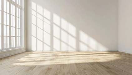 Obraz premium Empty room, sunlight, shadows, natural light