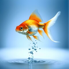 Goldfish jumping improvement and career on the aquarium concept