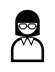 メガネをかけた人のシンプルなイラスト