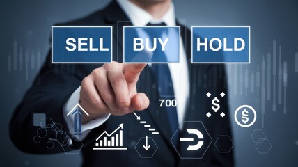 Fototapeta premium Stock Market Trading: Buy, Sell, or Hold?