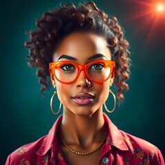 women with glasses, orange glasses, digital art, illustration, portrait, female, fashion, style, modern, contemporary, graphic, design, artwork, creative, artistic, visual, image, trendy, fashionable,
