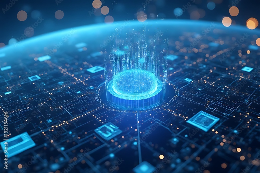 Aufkleber exploring digital innovation in technology virtual environment 3d visualization futuristic perspecti