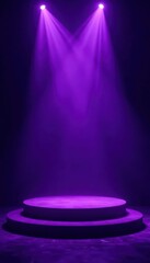 Deep violet stage backdrop, dramatic lighting, royal, backdrop