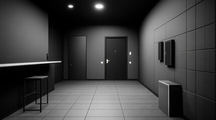 Obraz premium Minimalist hallway with a modern design.