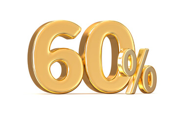 Number Gold 3D Render