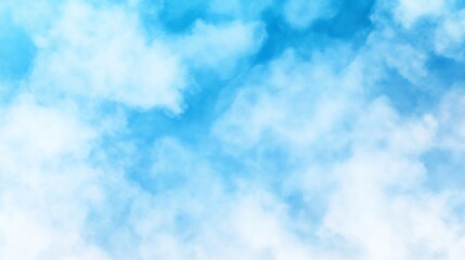 Fototapeta premium Soft, fluffy white clouds drift across a vibrant blue sky