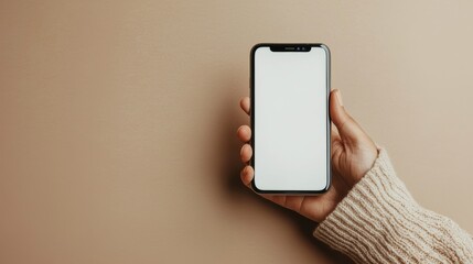 Smartphone in hand ideal template for digital mockup presentations