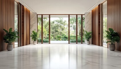 Obraz premium Spacious modern entryway with natural light and views