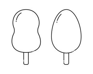 Abstract Wave and Oval shape Eskimo on stick Linear icon Pictogram Sticker Logo design concept Set 2