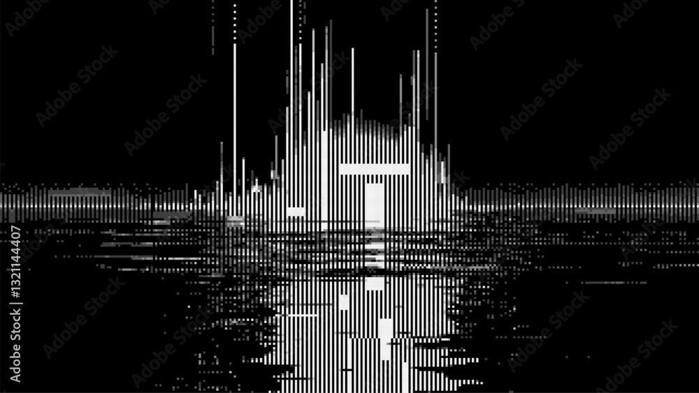 Poster Abstract glitch effect background. digital art. pixel glitch texture. digital distortion and noise effect. Data visualization concept. banner or poster. Vector Illustration.