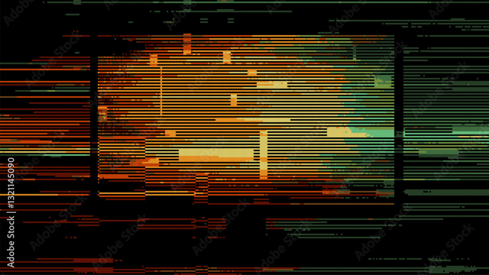 Poster Abstract glitch effect background. digital art. pixel glitch texture. digital distortion and noise effect. Data visualization concept. banner or poster. Vector Illustration.