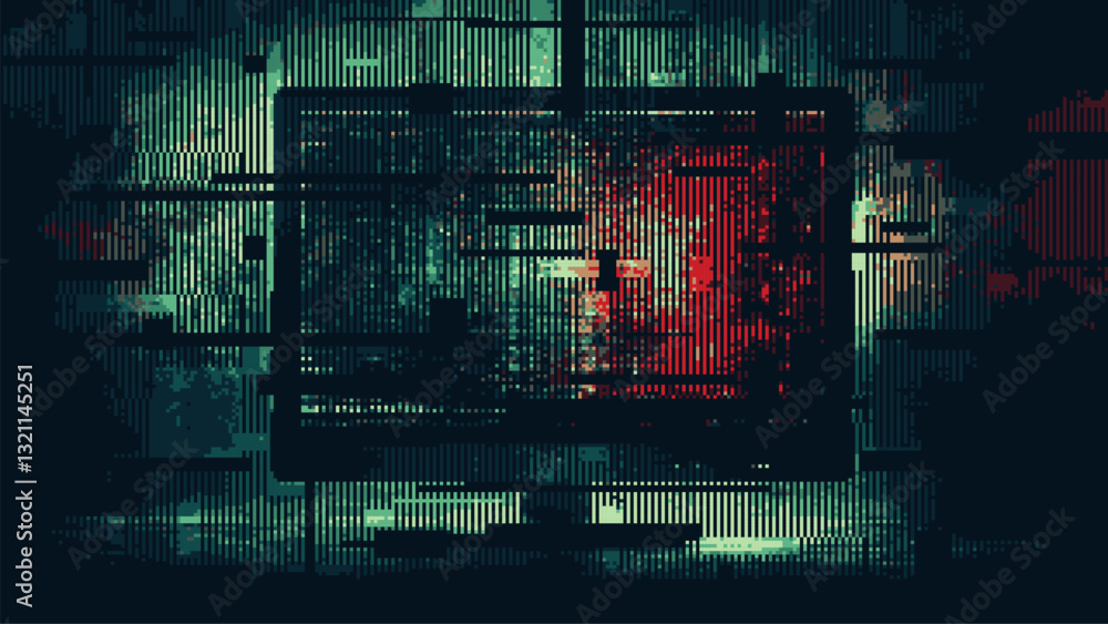 Poster Abstract glitch effect background. digital art. pixel glitch texture. digital distortion and noise effect. Data visualization concept. banner or poster. Vector Illustration.
