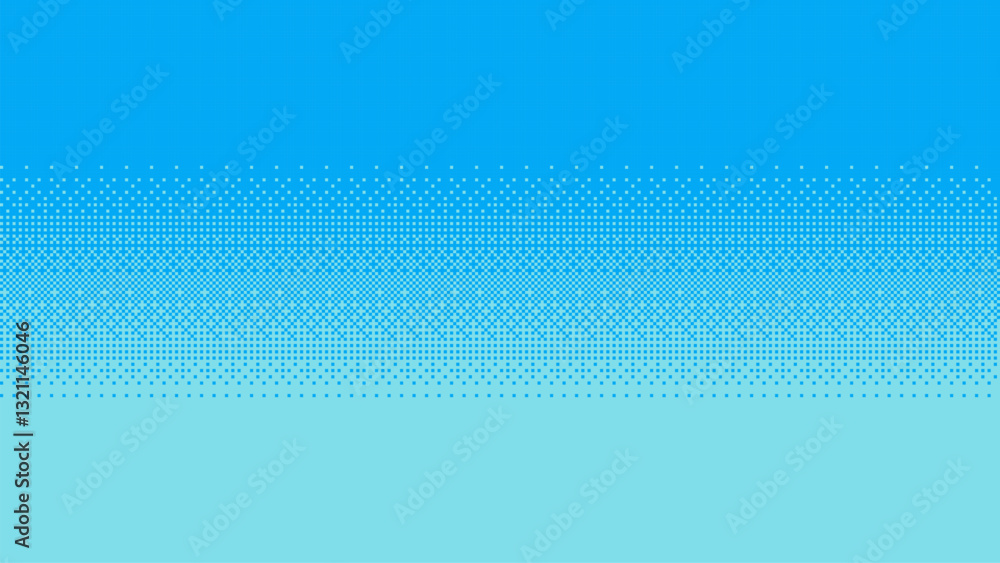 Poster Pixel art light blue sky background with a halftone pattern. 2D game art. simple vector illustration. minimalistic design. no blur. dithering 8 bit retro video game style.