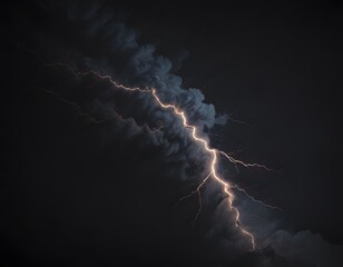 lightning effect thunder strike isolated on a black background