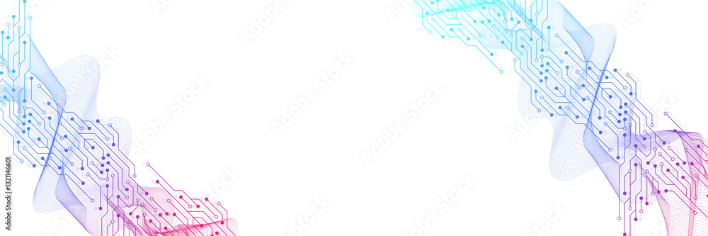 Poster digital tech motherboard texture design. creative idea banner concept for internet technology. softw