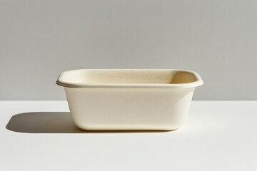 Minimalistic rectangular container with soft edges, showcasing e