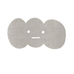 真顔のくもりマークのスタンプ風イラスト