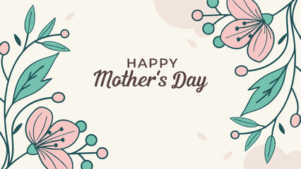 Happy Mother's Day card gifts and banner flyer affiche, Happy mother's day greeting card with floral background vector illustration graphic design
