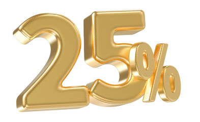 Number Gold 3D Render