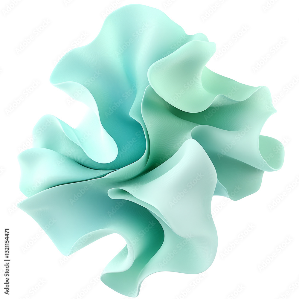 Poster abstract flowing form. digital art render with trendy color.