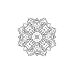 Stunning Black and White Floral Mandala Design Illustration with Hand Drawn Artistic Patterns