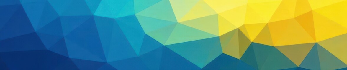 Fototapeta premium Abstract blue yellow gradient geometric shapes background, wallpaper, blue