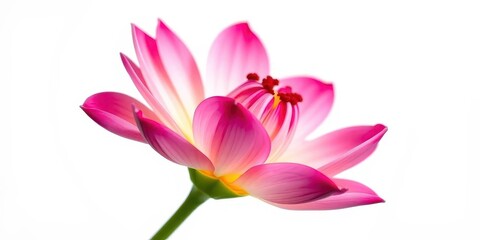 A single, vibrant bloom, petals delicately unfurled, isolated against a pure white backdrop, elegant, clear