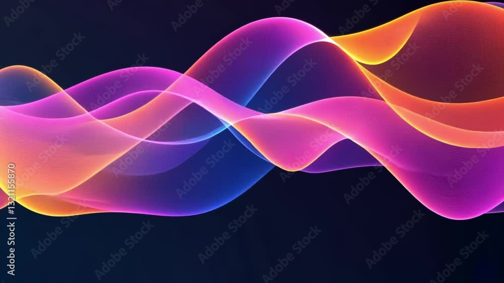 Poster abstract colorful waves: vibrant, flowing waves of color create a mesmerizing visual effect, with dy