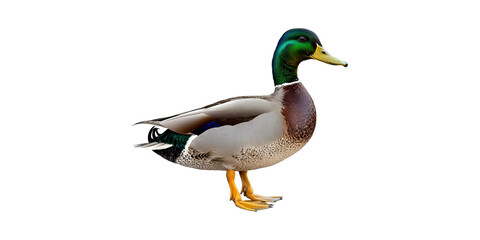 Obraz premium Colorful mallard duck standing isolated on transparent background