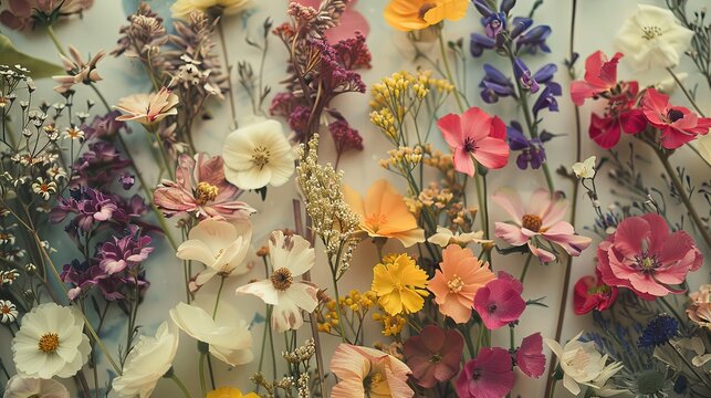 Fototapeta Delicate floral arrangement showcasing a symphony of colors and textures