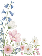 Naklejka premium Delicate Watercolor Floral Border Design