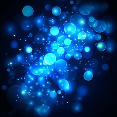 Dark Blue Bokeh Sparkle Background