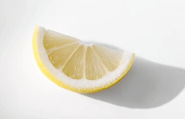 Fresh Lemon Slice Isolated on White Background - Vibrant Citrus Fruit Close-Up for Food and Beverage Photography