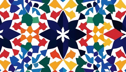 Fototapeta premium Vibrant Abstract Colorful Geometric Pattern Seamless Tile Design