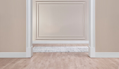 Fototapeta premium Modern room and wall concept, two side living room, decorative home interior.