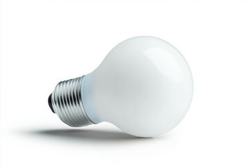 White light bulb on smooth gray surface. AI generated