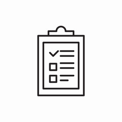 Checklist task clipboard icon vector sign