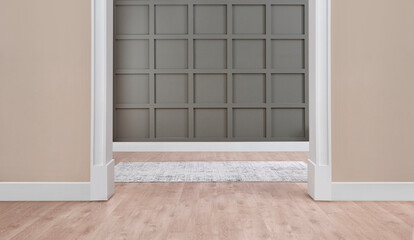 Modern room and wall concept, two side living room, decorative home interior.